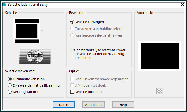 Selecties - Selectie laden/opslaan - Selectie laden vanaf schijf : SELECTION 3 TUTORIEL 5